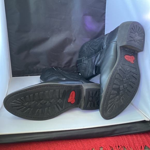 Jb1104 Justin Men's Black Cow Western Cowboy Boot.   Size 9EE - Picture 7 of 10